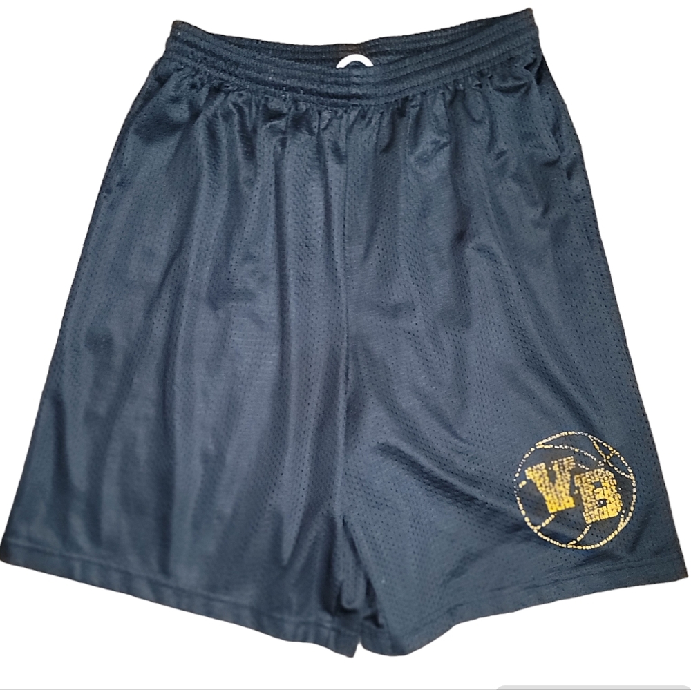 A4 Volleyball Vintage Athletic Shorts  Mesh Black Mens Size Large Graphic Print